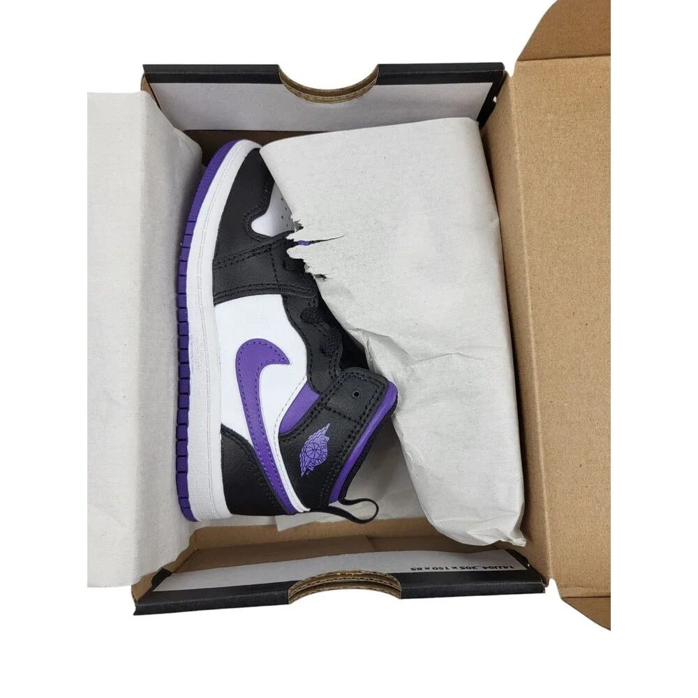 Nike Air Jordan 1 Mid PS ‘Dark Iris’ Preschool Sneakers 640734-095 Kids Sz 9c